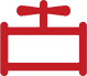 A red cross with a black background